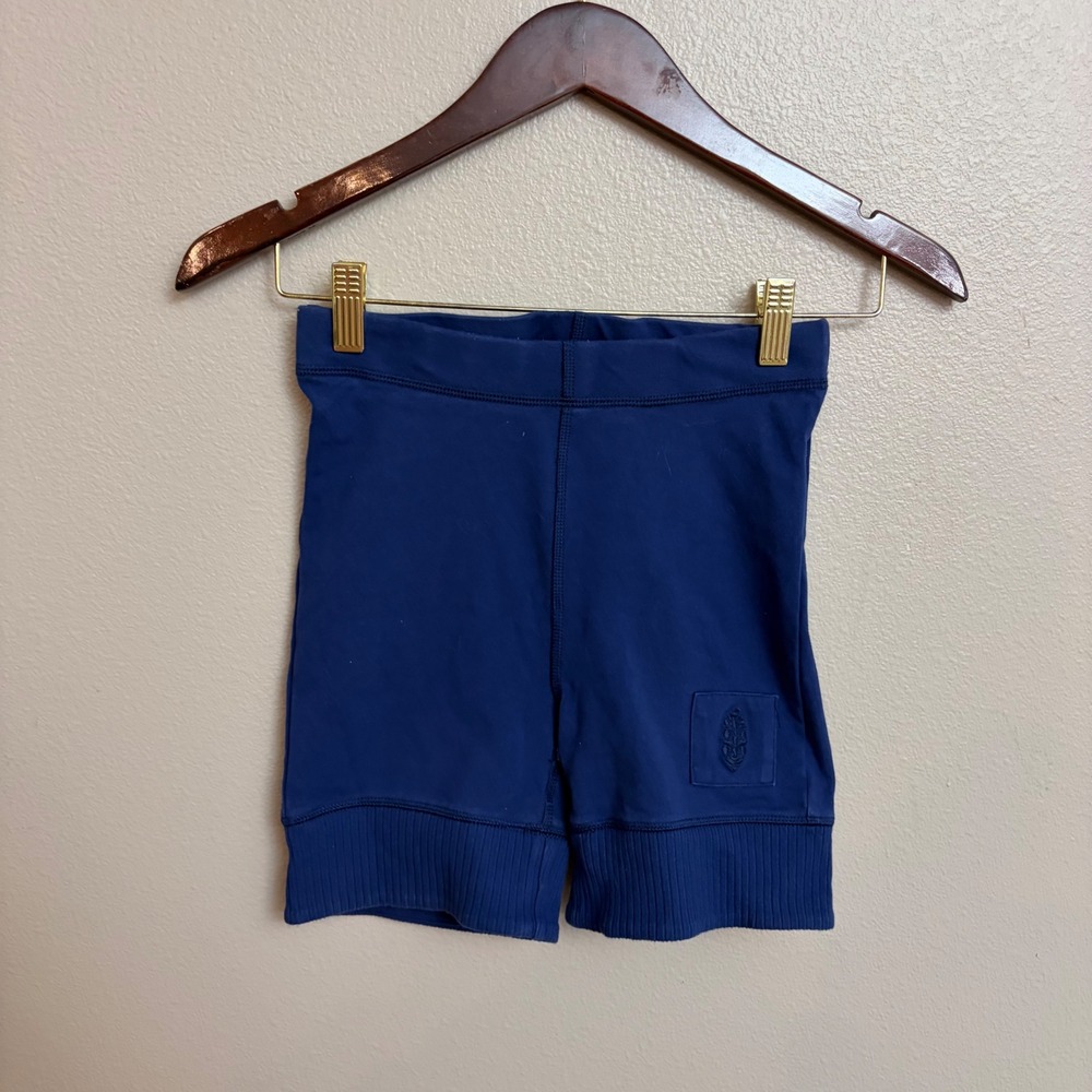 FP Movement Victory Shorts XS Blue High Rise Ribbed Trim Biker Athletic Yoga